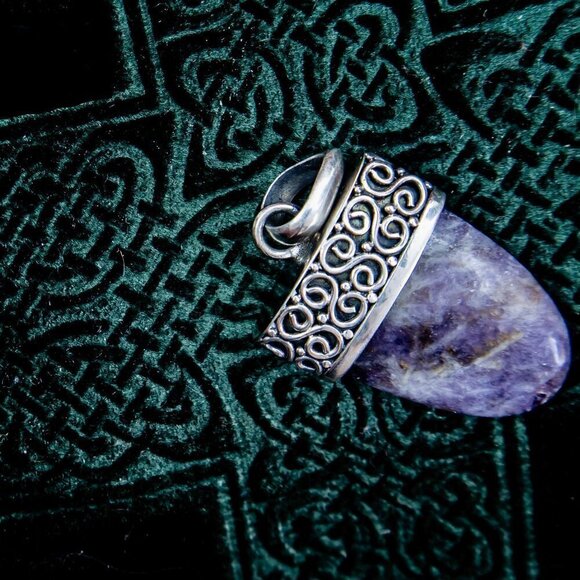 925 sterling silver purple jasper pendant - Picture 2 of 4